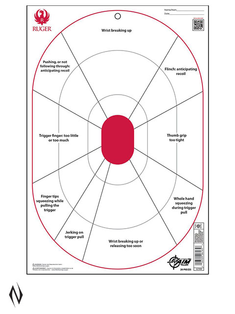 ALLEN EZ AIM PAPER 12"x18" RUGER HANDGUN TRAINER 20PK Image