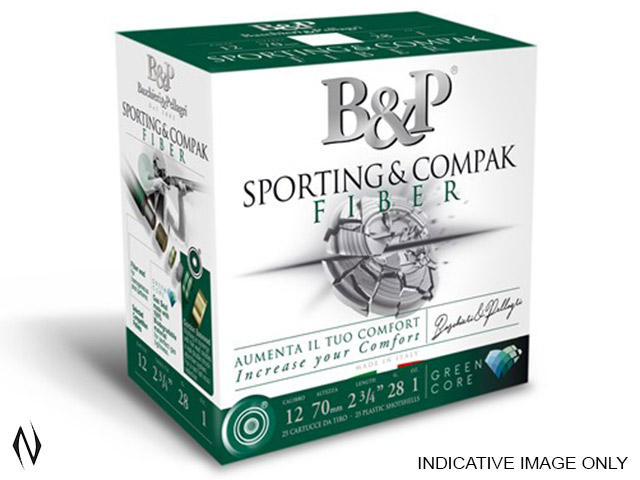 B&P SPORTING COMPAK FIBRE GREEN CORE 12G 28GR 7.5 Image