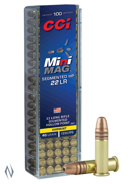 CCI 22LR MINI MAG 40GR SEGMENTED HP 100 PK 1235FPS Image