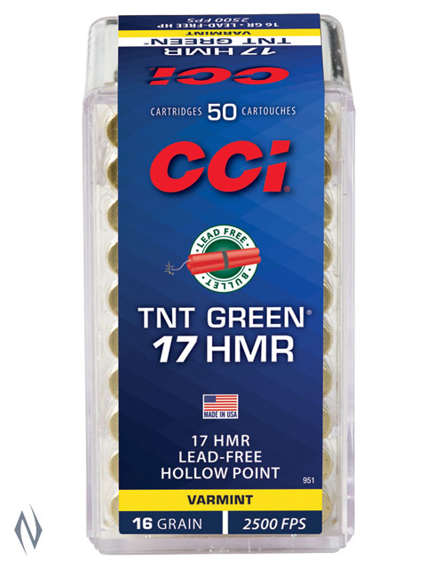 CCI 17HMR TNT GREEN 16GR HP 2500FPS Image