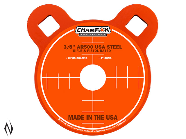 CHAMPION AR500 CENTREFIRE RIFLE STEEL TARGET 3/8" GONG 4" Image