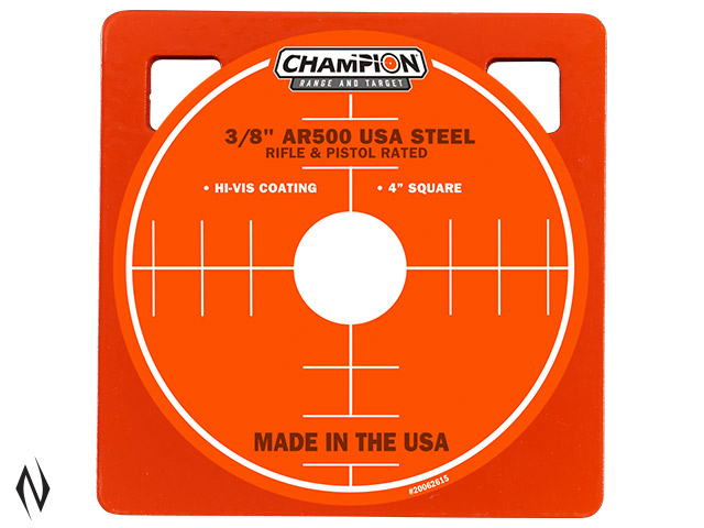 CHAMPION AR500 CENTREFIRE RIFLE STEEL TARGET 3/8" SQUARE 4" Image