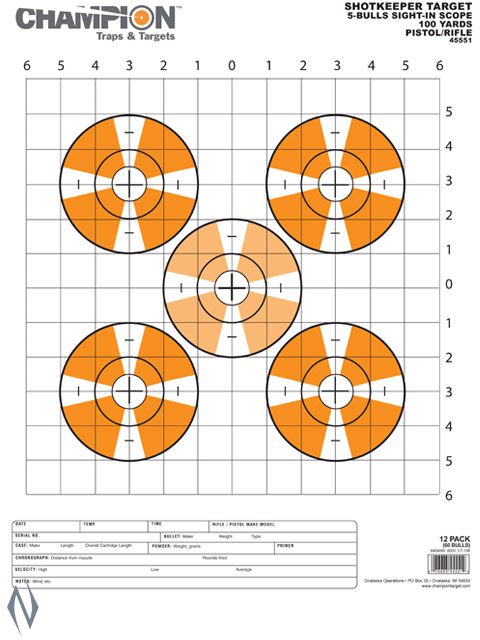 CHAMPION TARGET SHOTKEEPER SIGHT IN SC LARGE 12 PACK Image