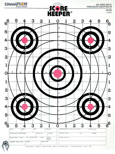 CHAMPION TARGET 100YD RIFLE SIGHT IN O/B-12 PACK Image