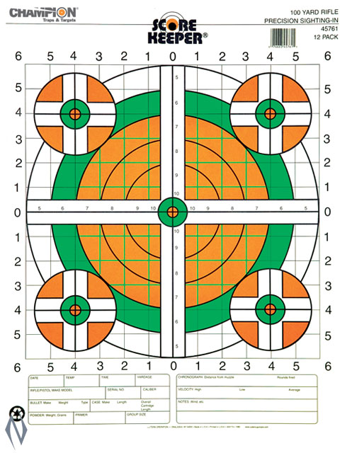 CHAMPION TARGET 100YD SIGHT IN RIFLE FLURO 12 PACK Image