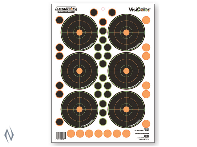 CHAMPION TARGET VISICOLOR ADHESIVE SMALL BORE 25YD 5 PACK + PATCHES Image