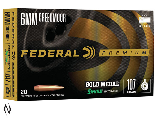 FEDERAL 6MM CREEDMOOR 107GR MATCHKING GOLD MEDAL Image