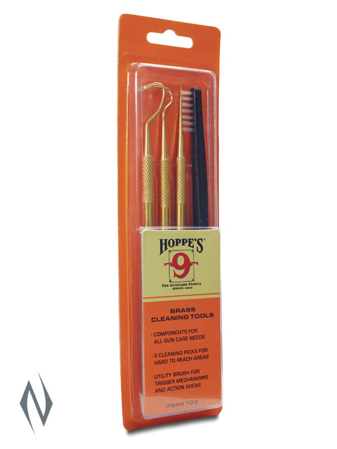 HOPPES GUN CLEANING PICKS BRASS & BRUSH SET Image