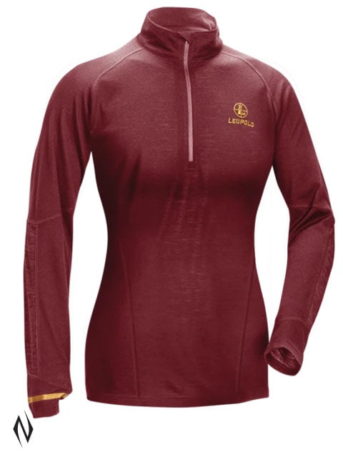 LEUPOLD WOMENS SECLUDED BASE LAYER 1/2 ZIP WINE MEDIUM Image