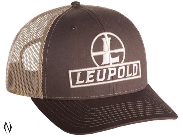 LEUPOLD RETICLE TRUCKER CAP FLAT BILL BROWN/KHAKI Image