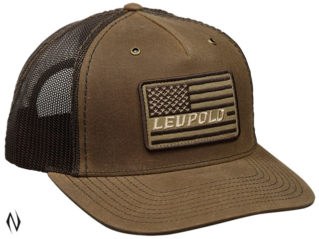 LEUPOLD FLAG WAXED CANVAS TRUCKER CAP BUCK/BROWN Image