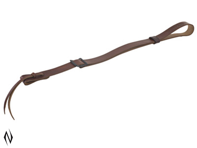 MARLIN LEATHER SLING 1" TAN BROWN WITH BLACK HARDWARE Image