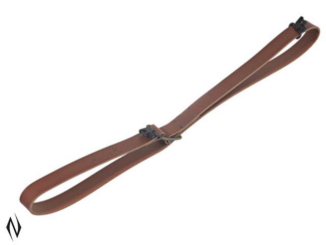 MARLIN LEATHER SLING 1" BROWN WITH SLING SWIVELS QUICK ADJUSTABLE Image